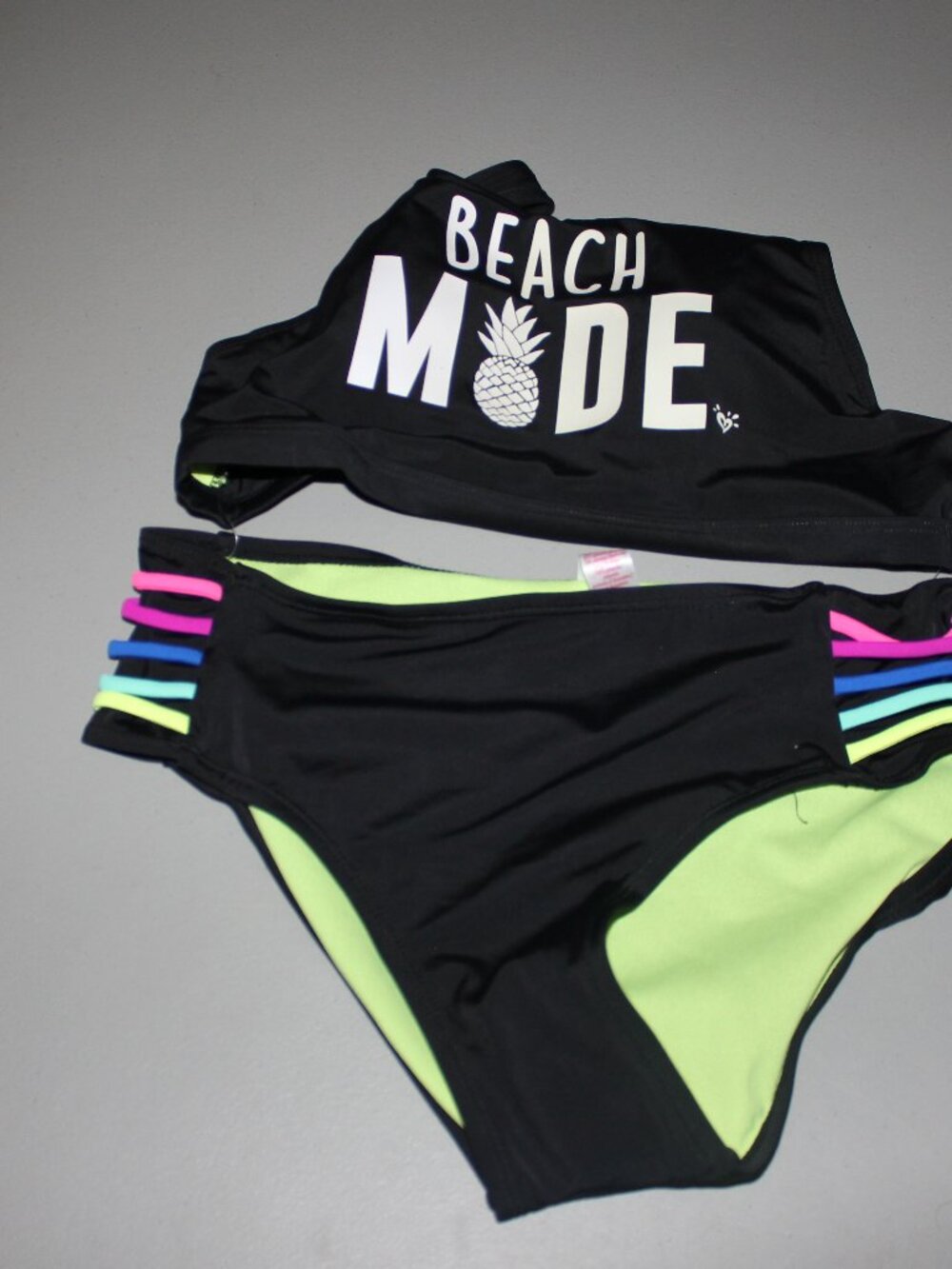 Black 2 Pcs Justice Bikini Swimsuit Size 18